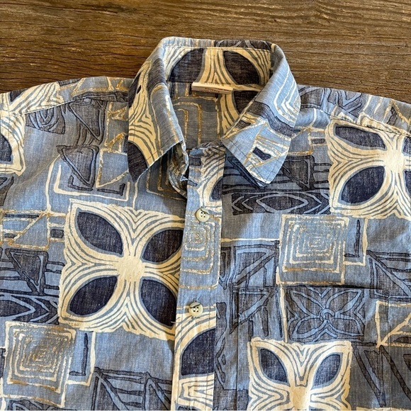 Hawaiian Shirt Vintage Go Barefoot Beach Vacation  Tribal Reverse Print Summer - Picture 4 of 13